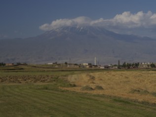 Ararat over valley farmland